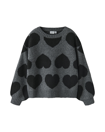 Name It - NFKBrena Loose Strik - Dark Grey Melange